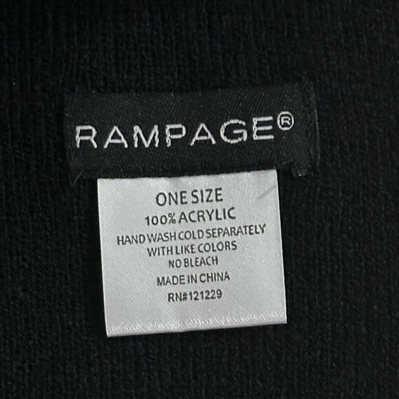 Rampage Women’s Rhinestone Scarf 74” X 10” in Black Color - Picture 3 of 9